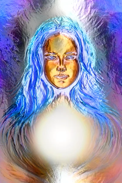 Woman goddess. Young attractive woman coated in metallic  paint  efect. — Φωτογραφία Αρχείου