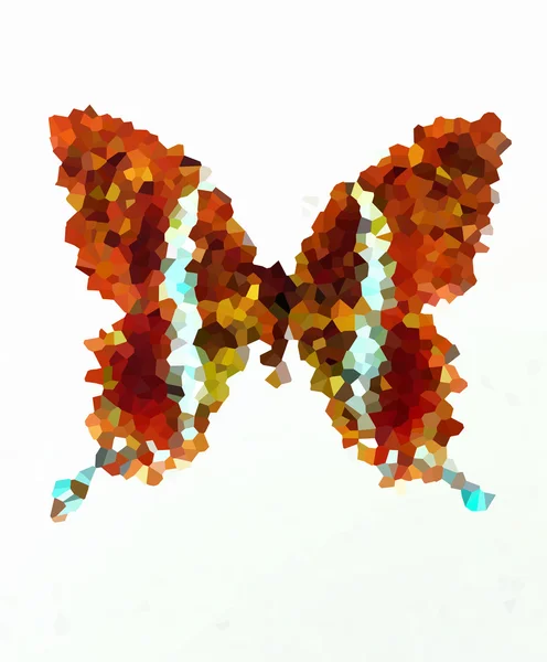 Illustration of a color butterfly, poligon , white background. — Stok fotoğraf