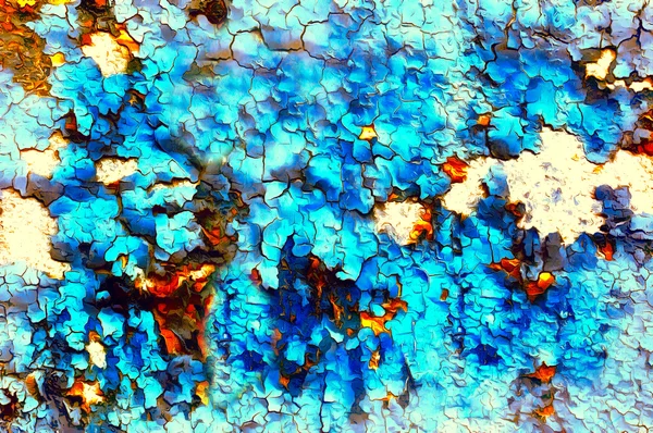 Cor abstrato fundo e deserto crepitar cor azul — Fotografia de Stock