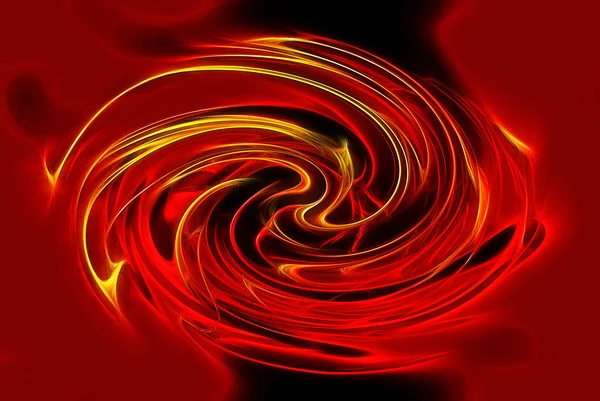Beautiful abstract fiery circle on a red color background. — Stock Photo, Image