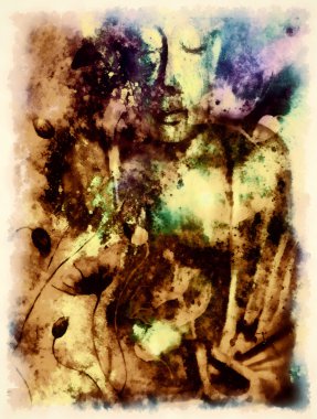 Buda siluet renkli arka plan ve çiçek lotus pozisyonda. Ruhsal kavram.