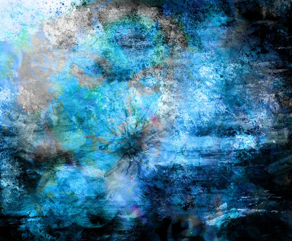Blue Color painting, Abstract background and spots. — Stockfoto