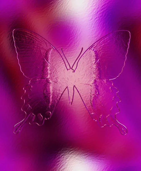 Illustration eines farbigen Schmetterlings, Mischmedium, abstrakte Farbe, Relief-Collage. — Stockfoto