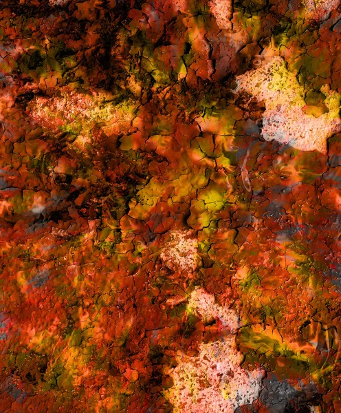 Fire flames background with desert crackle, LAVA structure. Computer collage. Earth Concept. — Zdjęcie stockowe