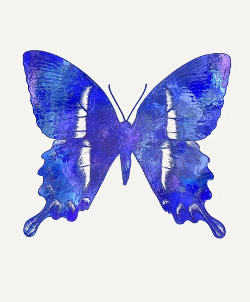Illustration of a color butterfly, mixed medium, abstract color collage. — Stock fotografie