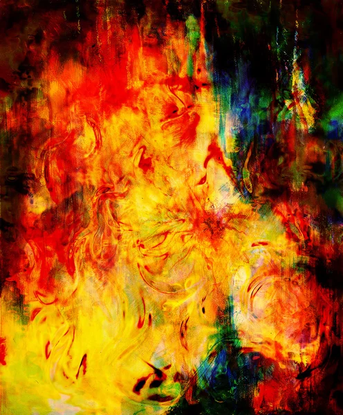 Fire flames background, LAVA structure. Computer collage. Earth Concept.