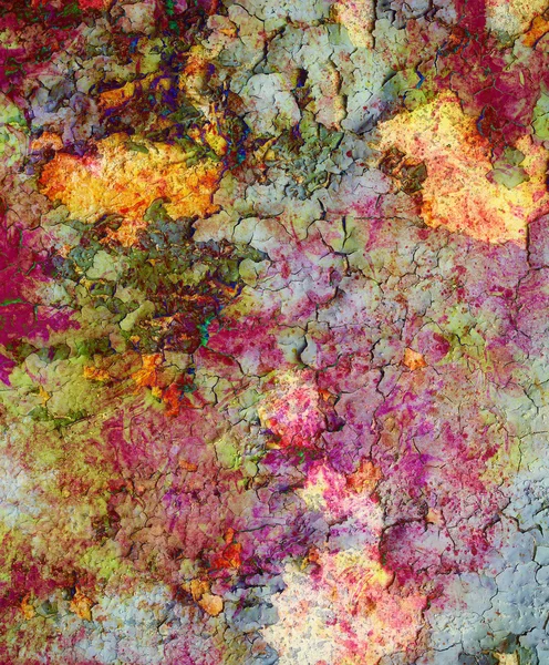 Цветовая абстракция фон и эффект пустыни треск и пожар, компьютерный коллаж . — стоковое фото
