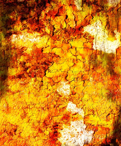 Fire flames background with desert crackle, LAVA structure. Computer collage. Earth Concept. — 图库照片