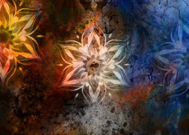 oryantal süs mandala arka plan ve uzay copi.