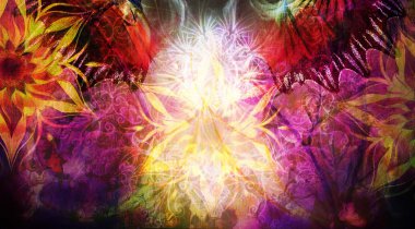 oryantal süs mandala arka plan ve kelebek kanatları.