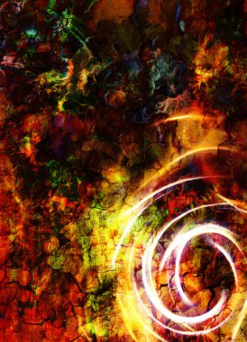 Arka plan ve sarı daire ve çöl çıtlamak, yangın kavramı.