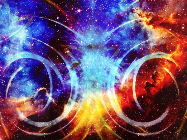 Mgławica, przestrzeń kosmiczna i gwiazdy, niebieskie kosmiczne abstrakcyjne tło. Elementy tego obrazu dostarczone przez NASA. — Zdjęcie stockowe