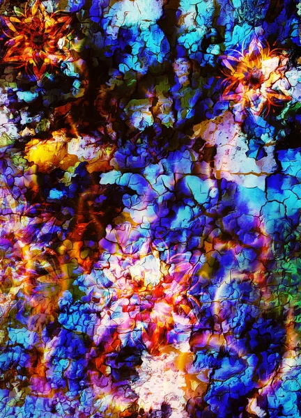 Oosterse sier mandala en kleur abstracte achtergrond met vlekken. — Stockfoto