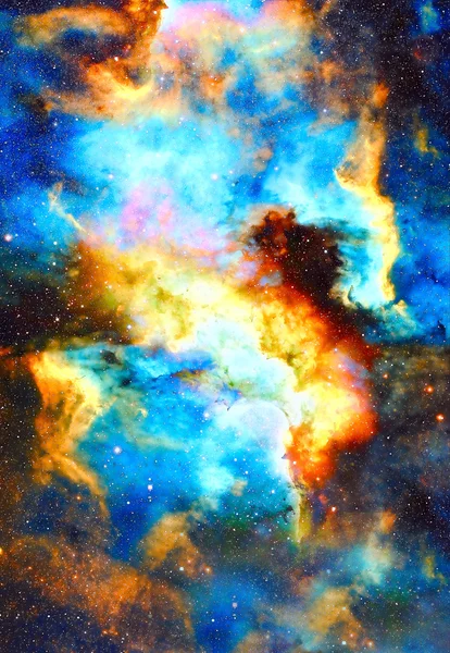 Nébuleuse, espace cosmique et étoiles, fond abstrait cosmique bleu. Éléments de cette image fournis par la NASA. — Photo
