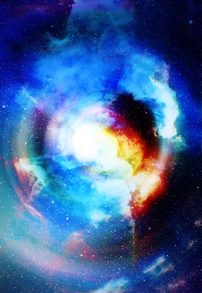 星雲、宇宙空間と星、青い宇宙抽象的な背景。NASAによって提供されたこの画像の要素. — ストック写真
