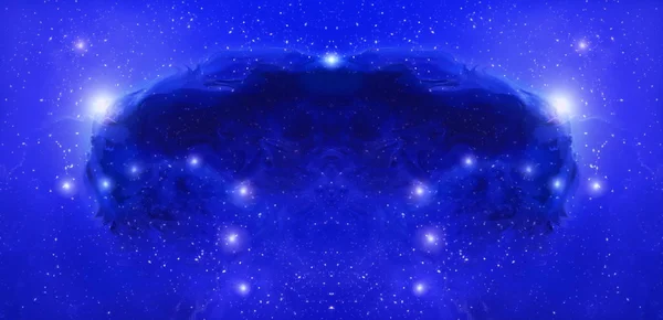 星雲、宇宙空間と星、青い宇宙の抽象的な背景.. — ストック写真