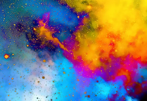 Nebulosa, spazio cosmico e stelle, sfondo a colori. effetto frattale. Effetto pittura. Elementi di questa immagine forniti dalla NASA . — Foto Stock