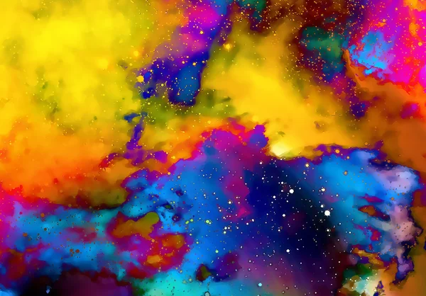 Nebula, Cosmic space and stars,  color background. fractal effect. Elements of this image furnished by NASA. — ストック写真