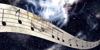 grunge retro müzik arka plan notları gösteren resim.