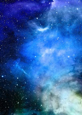 Nebula, Kozmik uzay ve yıldızlar, mavi kozmik soyut arkaplan.