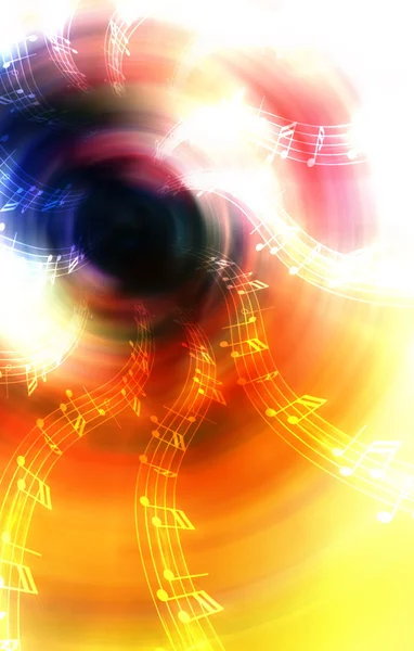 Silueta de la música Audio Altavoz y nota, fondo abstracto, círculo de luz. Concepto musical . — Foto de Stock