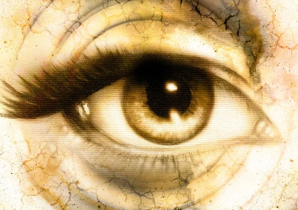 女性の目と抽象的な背景、アイコン タクト. — ストック写真