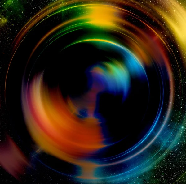 Audió zene hangszóró szín hatását. Kozmikus térben és a csillagok, kozmikus absztrakt háttér. — Stock Fotó