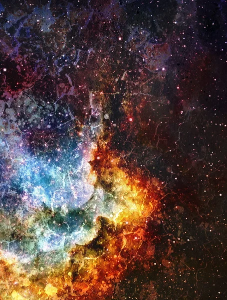 Cosmic space and stars, blue cosmic abstract background. — Stock fotografie