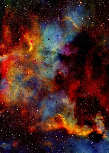 Туманність, космічний простір і зорі, синє космічне абстрактне тло. — стокове фото