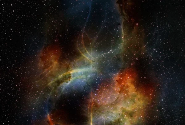 Cosmos e efeito fractal, colagem de computador. Elementos desta imagem fornecidos pela NASA . — Fotografia de Stock