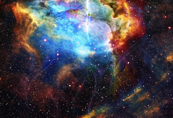 Cosmos e efeito fractal, colagem de computador. Elementos desta imagem fornecidos pela NASA . — Fotografia de Stock