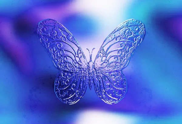 Ilustração de uma borboleta, meio misto, efeito de vidro . — Fotografia de Stock