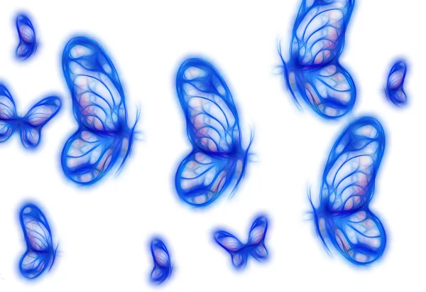 Иллюстрация бабочки, смешанный средний, белый цвет фона . — стоковое фото