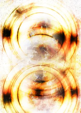 Color abstract background and desert crackle,  fire effect.