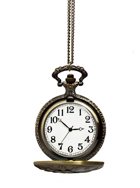 Relógio antigo sobre um fundo branco — Fotografia de Stock
