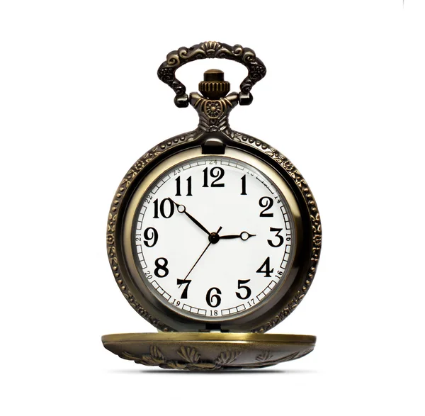 Antique clock on a white background — Stock Photo, Image