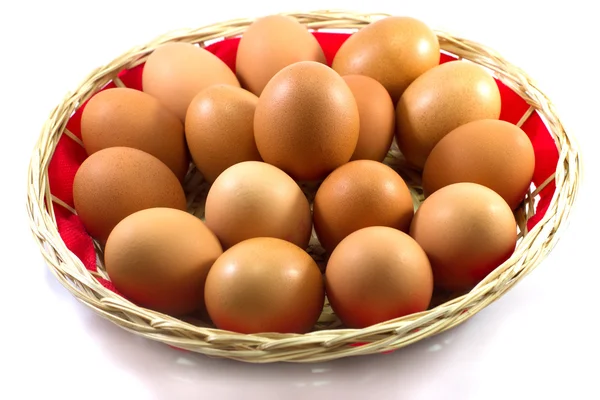 Chicken eggs in a bowl — Stock Photo, Image