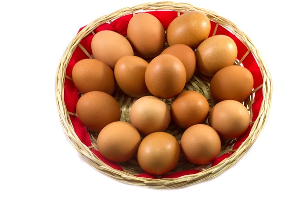 Chicken eggs in a bowl — Stock Photo, Image