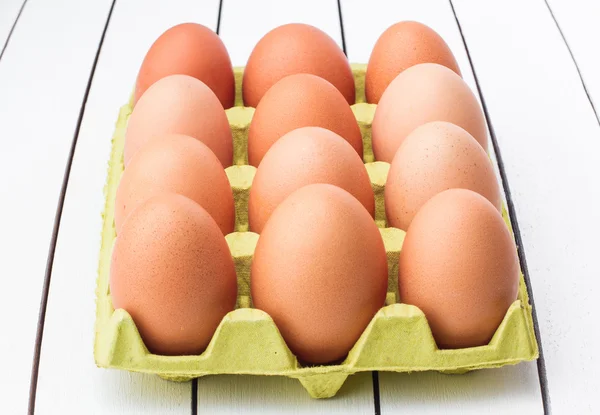 Eggs in tray — Stock Photo, Image