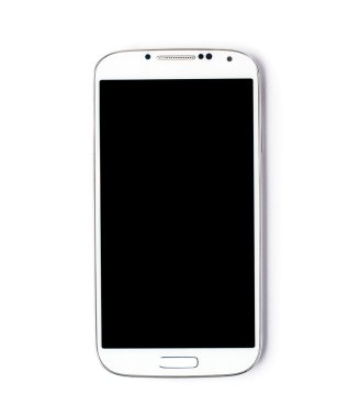 Beyaz arka plan üzerinde kamyon telefon