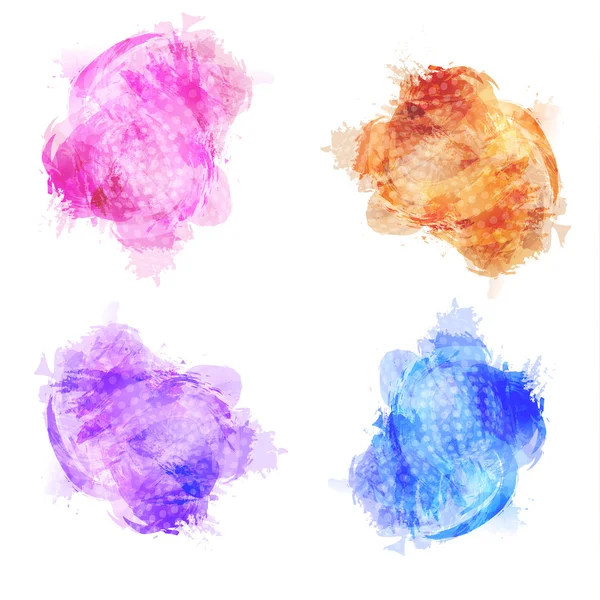 Ensemble de fonds aquarelle. Créatif violet, rose, bleu et o — Image vectorielle