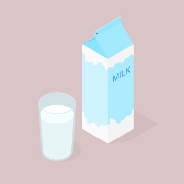 Paket doğal süt. İsometry. 