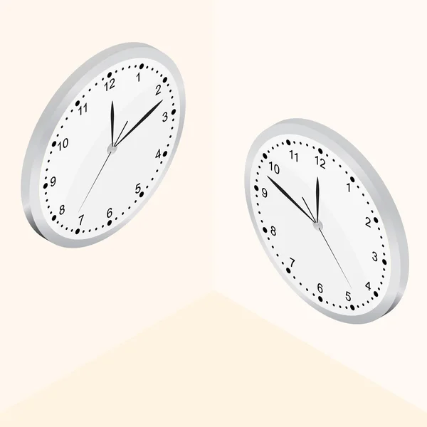 Reloj de pared isométrico. El Dial Brillante. Las 24 horas del día . — Vector de stock