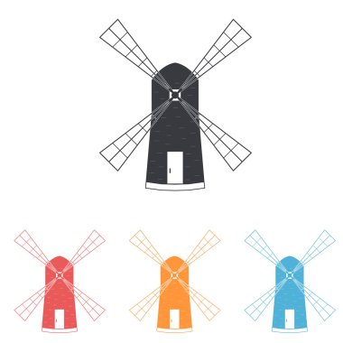 Windmill. The flat icons. Label baked goods.