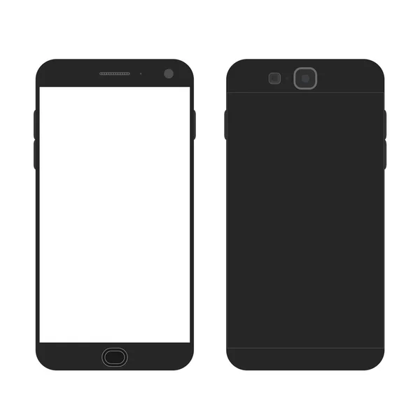 Black smartphone. Touchscreen display. Flat style. — Stock Vector