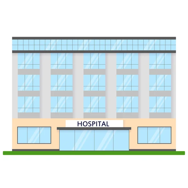 अस्पताल की इमारत एक फ्लैट शैली . — स्टॉक वेक्टर