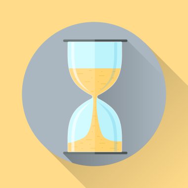 Gölge ile düz tarzda kum saati. 