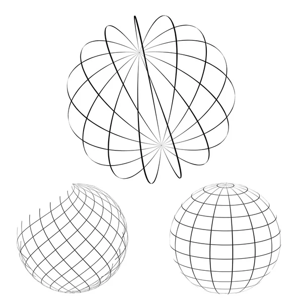 Sphère linéaire abstrait. Globe . — Image vectorielle