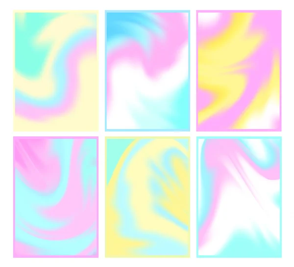 Set of bright holographic backgrounds. Different colors. — Stock Vector