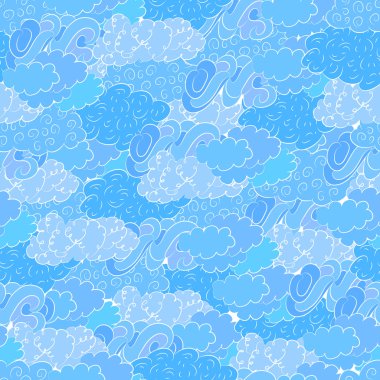Cloud seamless pattern. Hand drawn.
